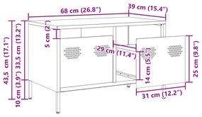 Έπιπλο Τηλεόρασης Μαύρο 68x39x43,5 εκ. Χάλυβας Ψυχρής Έλασης - Μαύρο