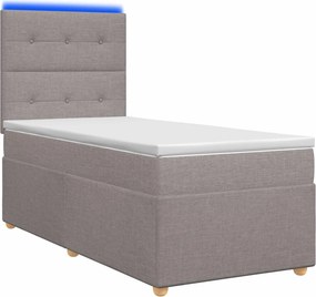 vidaXL Κρεβάτι box spring με στρώμα Taupe 90 x 200 cm Ύφασμα