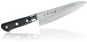 Μαχαίρι Chef Pro DP Damascus F-654 18cm Από Δαμασκηνό Ατσάλι Silver-Black Tojiro Ανοξείδωτο Ατσάλι