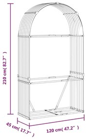 Ξυλοθήκη Αν. Καφέ 120x45x210 εκ. από Γαλβανισμένο Ατσάλι - Καφέ