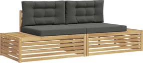 vidaXL Σειρά Καναπέ Εξωτερικού Λευκό 230,5 x 83 x 73 εκ Πολυεστέρας