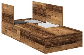 vidaXL Κρεβάτι Αποθήκης Παλιού Ξύλου 90x190 εκ. Επεξεργασμένο Ξύλο