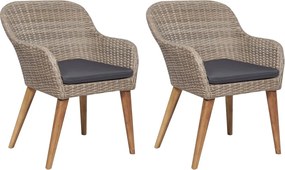 vidaXL Σετ Τραπεζαρίας Κήπου 3 Τεμαχίων Καφέ