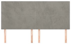 vidaXL Κεφαλάρια Κρεβατιού 4 τεμ. Αν. Γκρι 80 x 5 x 78/88εκ.Βελούδινο