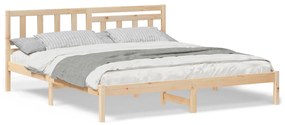 vidaXL Σκελετός Κρεβατιού Καφέ 180 x 200 cm Συμπαγές ξύλο πεύκου