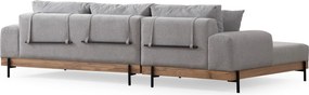 Corner Sofa Eti Oak Left - Grey Grey