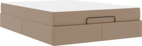 vidaXL Σκελετός κρεβατιού με στρώμα Άλλο 2 pcs Ώχρα PVC