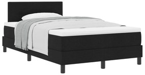 vidaXL Κρεβάτι Box Spring με Στρώμα Μαύρο 120x190 εκ. Ύφασμα