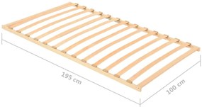 vidaXL Τελάρο Κρεβατιού με 13 Σανίδες 100 x 200 εκ.