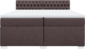 vidaXL Κρεβάτι Boxspring με Στρώμα Σκούρο Καφέ 200x200 εκ. Υφασμάτινο