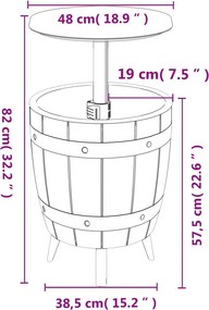 vidaXL Τραπέζι / Ψυγείο 3 σε 1 Ανοιχτό Καφέ από Πολυπροπυλένιο