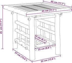 vidaXL Τραπεζάκι Βοηθητικό 45 x 45 x 45 εκ. από Μπαμπού