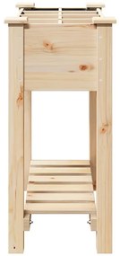 vidaXL Γλάστρα Κήπου με ράφι Μπεζ 71 x 37 x 76.5 εκ Στερεό ξύλο έλατου