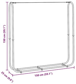 Ράφι Καυσόξυλων 150x25x150 εκ. Γαλβανιζέ Ατσάλι - Ασήμι