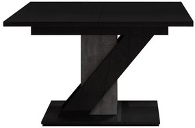 Τραπέζι Goodyear 105, Σκυρόδεμα, Γυαλιστερό μαύρο, 76x80x120cm, 52 kg, Επιμήκυνση, Πλαστικοποιημένη μοριοσανίδα | Epipla1.gr