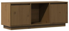vidaXL Έπιπλο Τηλεόρασης Καφέ Μελί 110,5x35x44εκ από Μασίφ Ξύλο Πεύκου