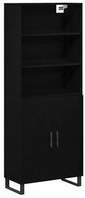 vidaXL Highboard 2 pcs Μαύρη Οξυά Επεξεργασμένο ξύλο