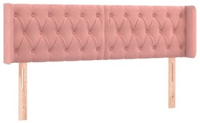 Κεφαλάρι Κρεβατιού LED Ροζ 163x16x78/88 εκ. Βελούδινο - Ροζ