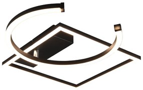 Pivot Μοντέρνα Μεταλλική Πλαφονιέρα Οροφής με Ενσωματωμένο LED σε Μαύρο χρώμα 54.5cm Ματ Trio Lighting R62162132