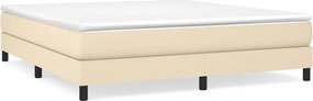 vidaXL Κρεβάτι Boxspring με Στρώμα Κρεμ 180x200 εκ. Υφασμάτινο