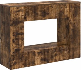 vidaXL Τραπέζι κονσόλας Ριγέ Καπνιστή Δρυς 101 x 29 x 74 εκ.