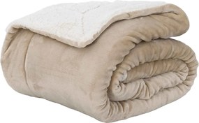 vidaXL Κουβέρτα Μπεζ 240 x 270 εκ. Μαλλί