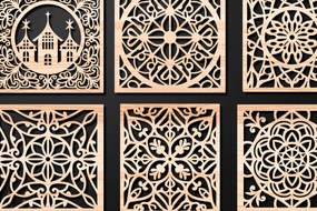 Σετ των 2 Intra απο ξύλο plywood 3mm-4mm πάχος – Σχεδιασμός σουβέρ κοπής με λέιζερ ξύλου Δίασταση 20x20 cm INTRAFABR-108320617