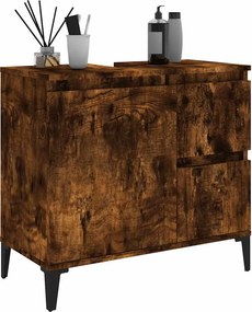 vidaXL Ντουλάπι Μπάνιου Καπνιστή Δρυς 65x33x60 εκ. Επεξεργασμένο Ξύλο