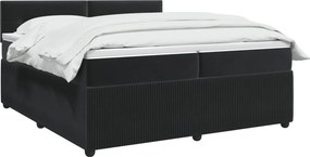 vidaXL Κρεβάτι box spring με στρώμα Μαύρο 200 x 200 cm Βελούδο
