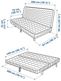 NYHAMN τριθέσιος καναπές-κρεβάτι 694.946.31