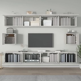 vidaXL Σετ Επίπλων Τηλεόρασης 6 Τεμαχίων Γκρι Σκυρ. Επεξεργασμένο Ξύλο