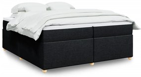 vidaXL Κρεβάτι Boxspring με Στρώμα Μαύρο 200x200 εκ. Υφασμάτινο
