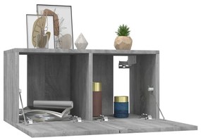 vidaXL Έπιπλα Τηλεόρασης Τοίχου 4 τεμ. Γκρι 60x30x30 εκ. Επ. Ξύλο