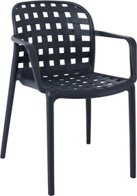 DENON Πολυθρόνα Στοιβαζόμενη PP-UV Ανθρακί   1τμχ