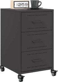 vidaXL Κομοδίνο Μαύρο 36x39x59 εκ. από Χάλυβα