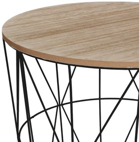 ΒΟΗΘΗΤΙΚΟ ΤΡΑΠΕΖΙ KUMI PAKOWORLD MDF ΕΠΙΦΑΝΕΙΑ OAK ΚΑΙ ΜΕΤΑΛΛΟ ΣΕ ΜΑΥΡΗ ΑΠΟΧΡΩΣΗ Φ40X41ΕΚ