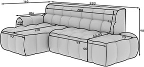 Γωνιακός καναπές Nerida-Ekrou-Αριστερή