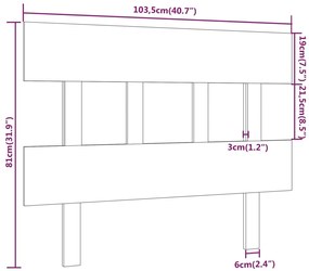 vidaXL Κεφαλάρι Κρεβατιού Μελί 103,5x3x81 εκ. Μασίφ Ξύλο Πεύκου