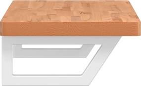 vidaXL Ράφι Νιπτήρα Τοίχου από Ατσάλι / Μασίφ Ξύλο Οξιάς