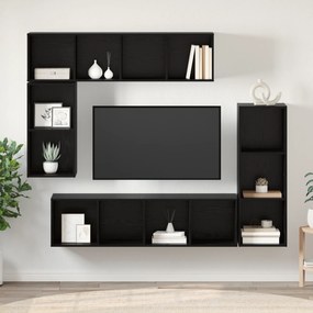 vidaXL Σετ επίπλου τηλεόρασης 4 pcs Μαύρη δρυς Επεξεργασμένο ξύλο
