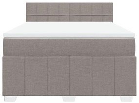 vidaXL Κρεβάτι Boxspring με Στρώμα Taupe 140x190 εκ. Υφασμάτινο