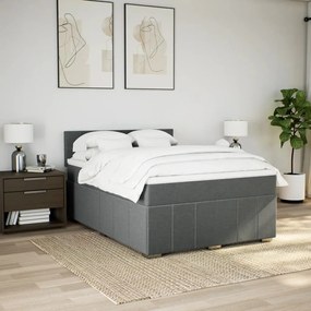 ΚΡΕΒΑΤΙ BOXSPRING ΜΕ ΣΤΡΩΜΑ ΣΚΟΥΡΟ ΓΚΡΙ 140X200 ΕΚ ΥΦΑΣΜΑΤΙΝΟ 3287092