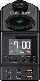 Blitzwolf BW-FW10 ξυπνητήρι με φορτιστή 2xUSB-A, 4xUSB-C, 240W