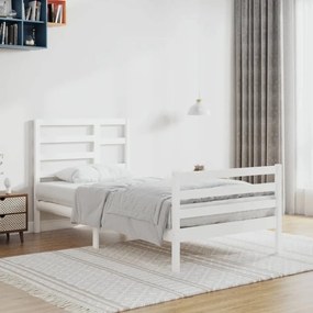 Πλαίσιο Κρεβατιού Λευκό 90 x 200 εκ. από Μασίφ Ξύλο - Λευκό