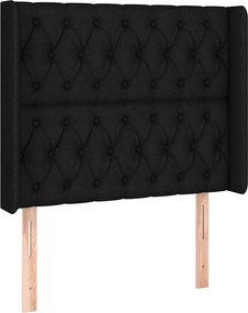 vidaXL Κρεβάτι Boxspring με Στρώμα &amp; LED Μαύρο 90x190 εκ. Υφασμάτινο