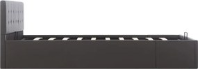 vidaXL Πλαίσιο Κρεβατιού με Αποθηκ. Χώρο Γκρι 140x200 εκ. Συνθ. Δέρμα