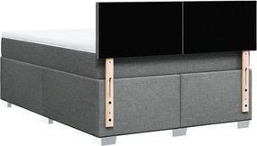 vidaXL Κρεβάτι Boxspring με Στρώμα Σκούρο Γκρι 140x190 εκ. Υφασμάτινο
