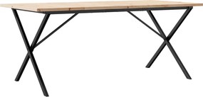 vidaXL Τραπέζι Τραπεζαρίας Πλαίσιο Χ Μασίφ Πεύκο/Ατσάλι