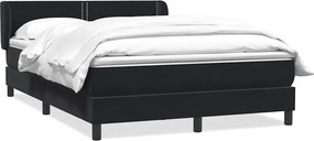 vidaXL Κρεβάτι Boxspring με Στρώμα Μαύρο 160x210 εκ. Βελούδινο