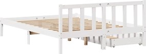 vidaXL Σκελετός Κρεβ. Χωρίς Στρώμα Λευκό 120x190 εκ Μασίφ Πεύκο